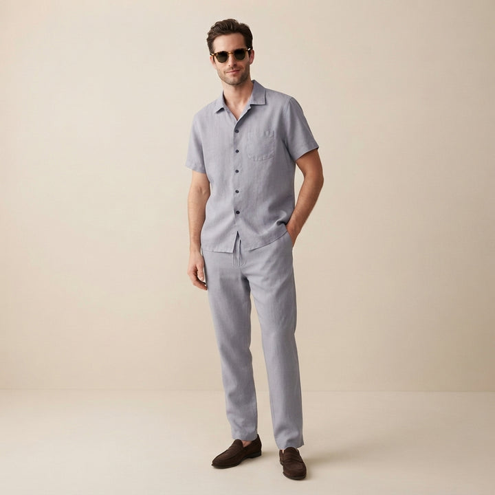 The Brookcrest Ridge Men’s Cotton Casual Summer Set – Shirt & Pants