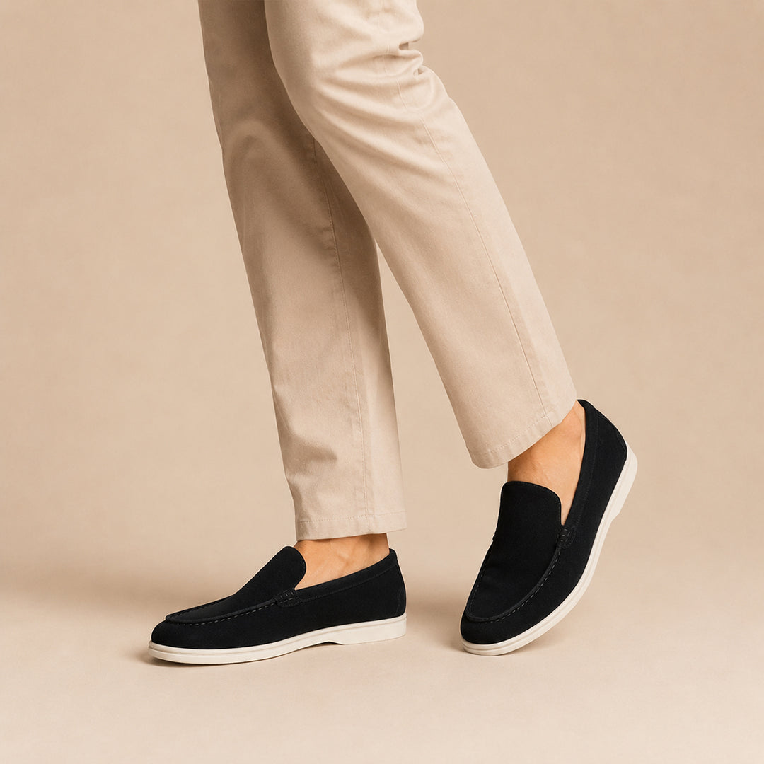The Hepburn Men’s Casual Suede Loafers with Rubber Sole