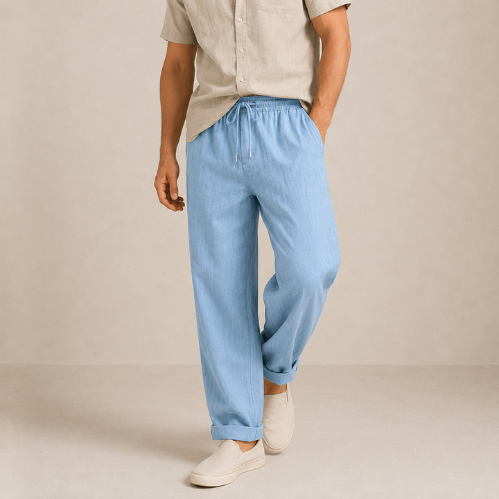 The Maple Ridge Men’s Cotton Linen Wide Leg Pants