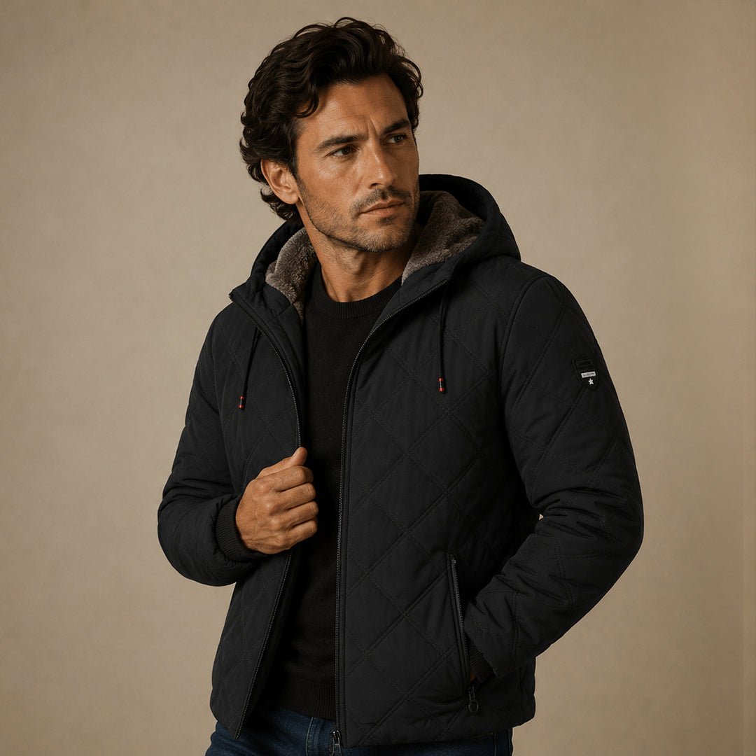 The Coatbridge Men’s Winter Quilted Puffer Jacket with Fleece Lining