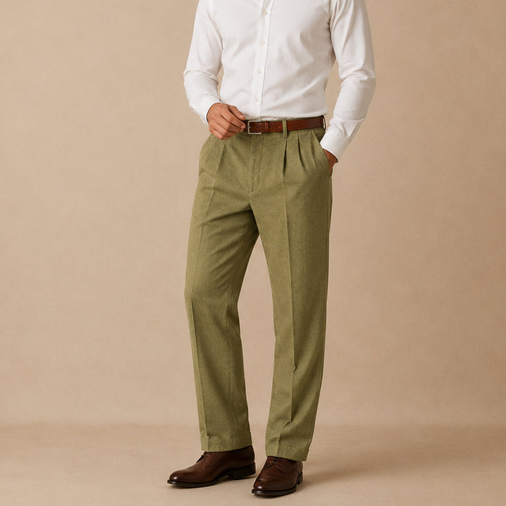 The Millhaven Men's Vintage Casual Pleated Straight Pants
