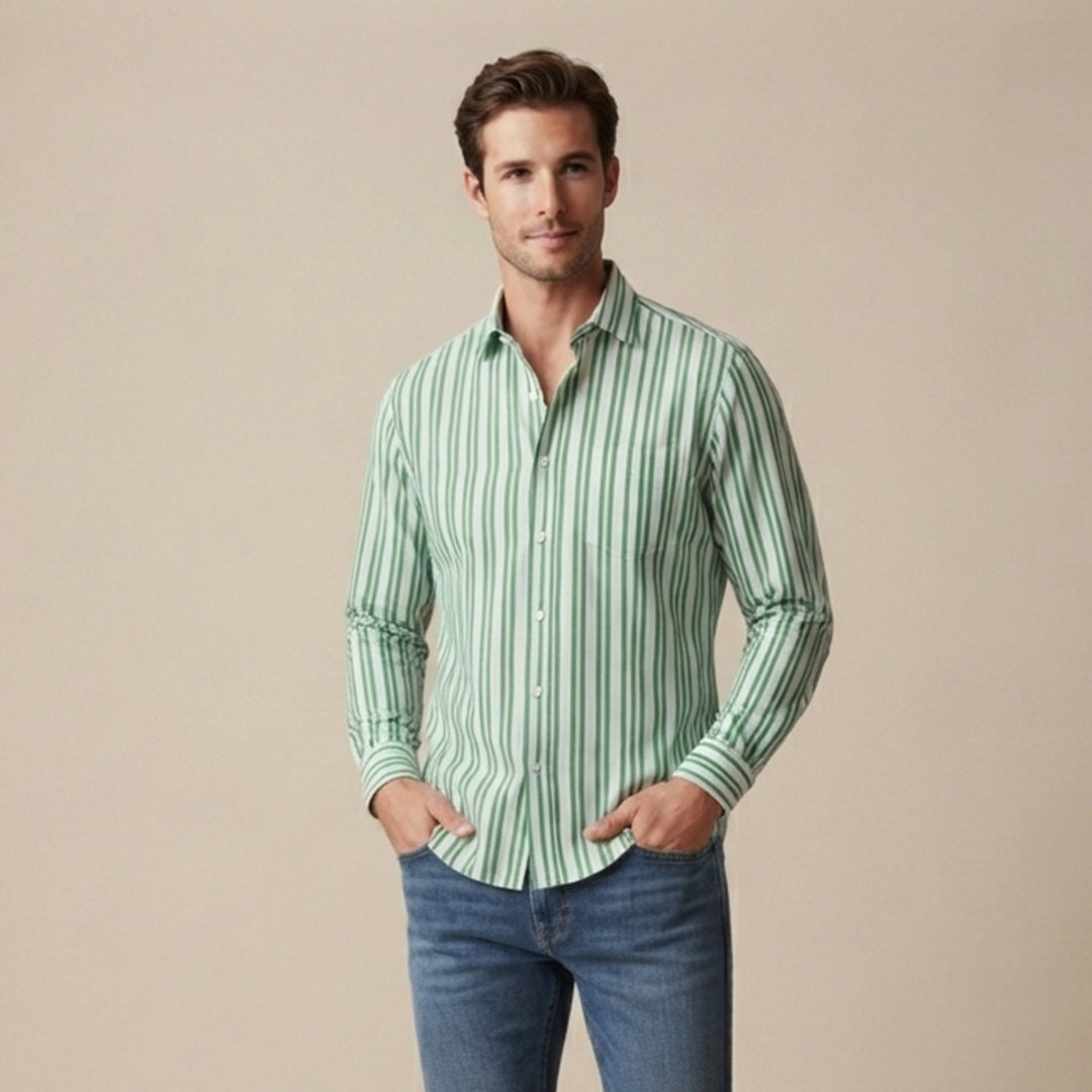 The Lecco Men’s Slim Fit Striped Business Dress Shirt