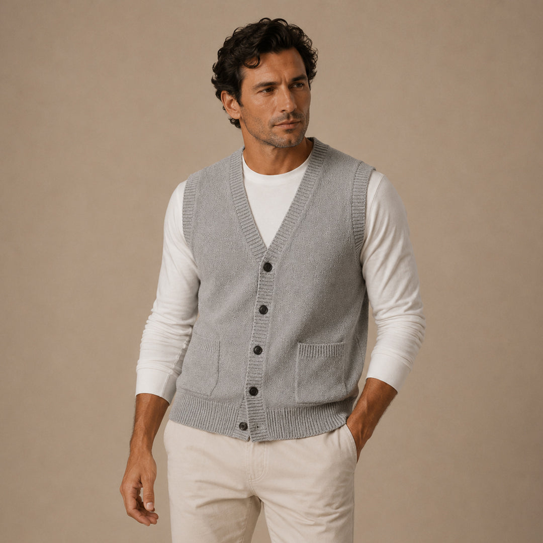 Men’s Smart Casual Button Front Knit Vest