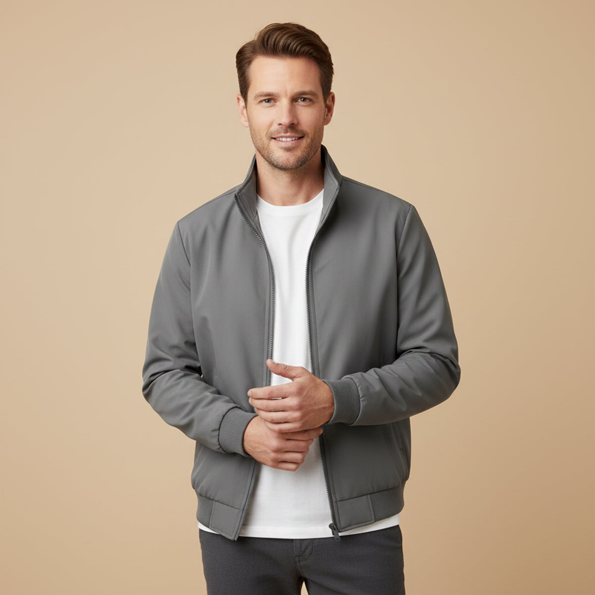 The Aspen Men’s Fleece Lined Windbreaker – Lightweight Multi Pocket Bomber Jacket