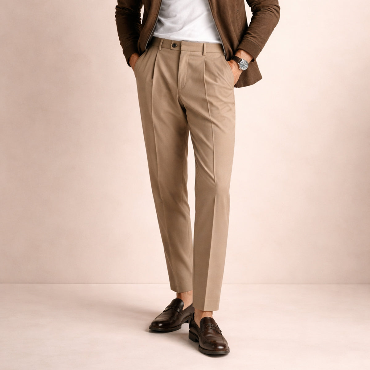 The Brighton Men’s Vintage Classic Tailored Pleated Pants