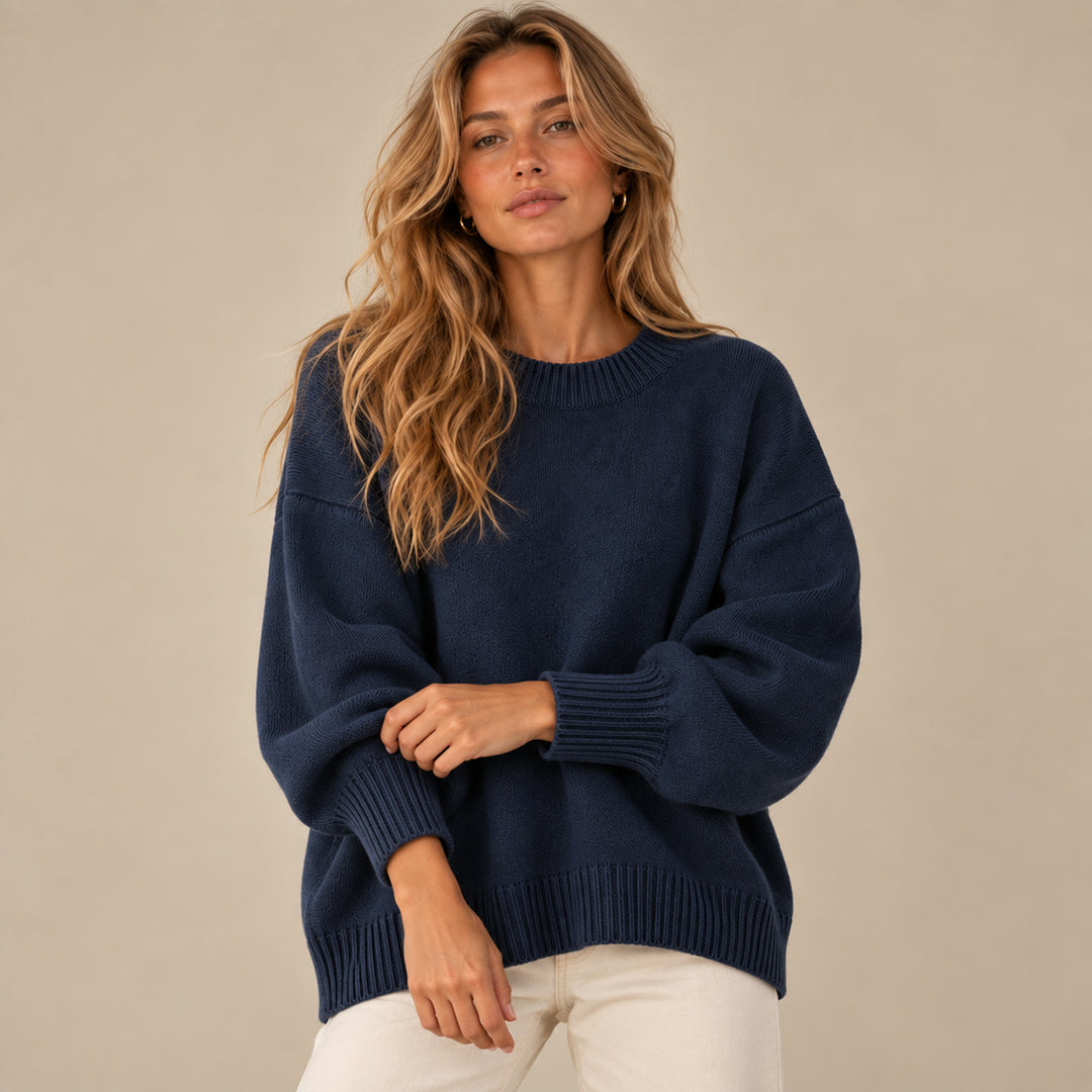Women's Oversized Sweater with Asymmetrical Hem