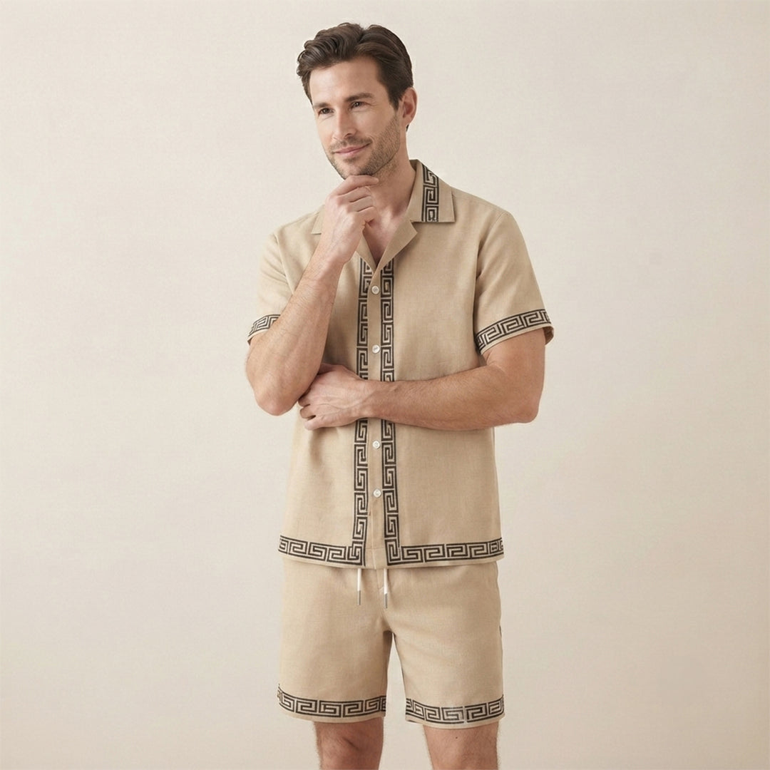 The Glenwood Ridge Men’s Casual Print Set – Shirt & Short
