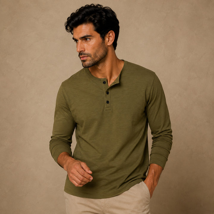 The Cromwell Long sleeve Cotton Polo for Men