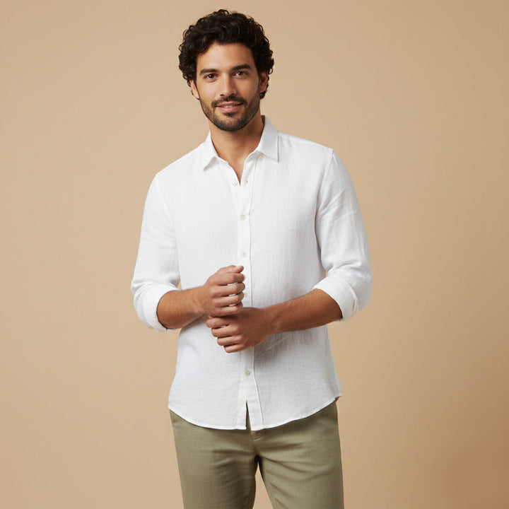 The Pinecrest Fall Men’s Casual Lightweight Linen Blend Button Down Shirt