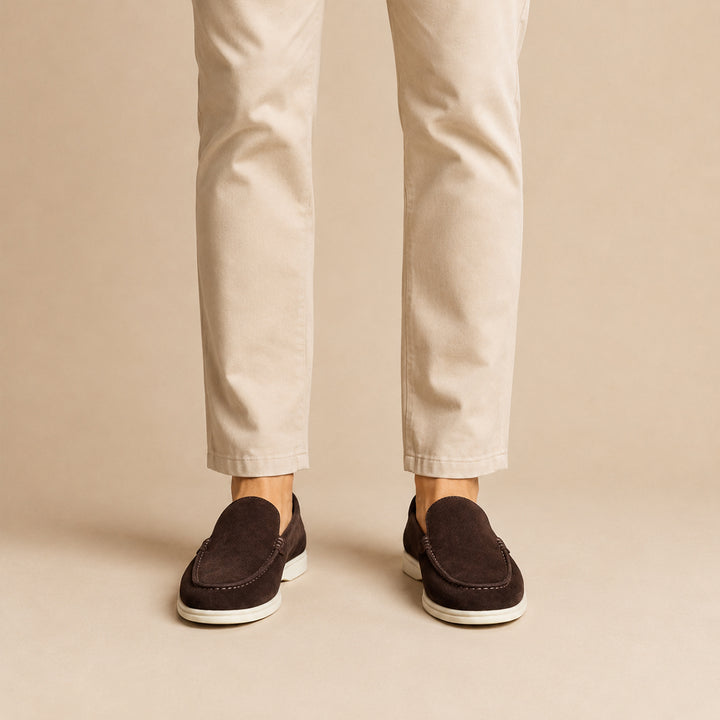 The Hepburn Men’s Casual Suede Loafers with Rubber Sole