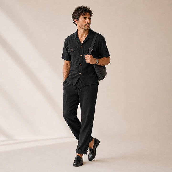 The Edgemont Men’s Casual Button Up Shirt & Pants Set