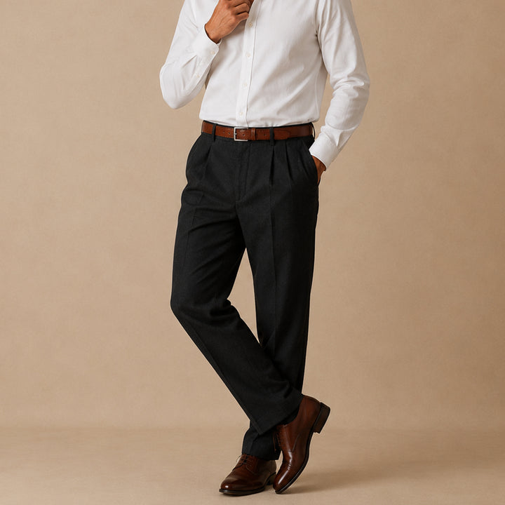 The Millhaven Men's Vintage Casual Pleated Straight Pants
