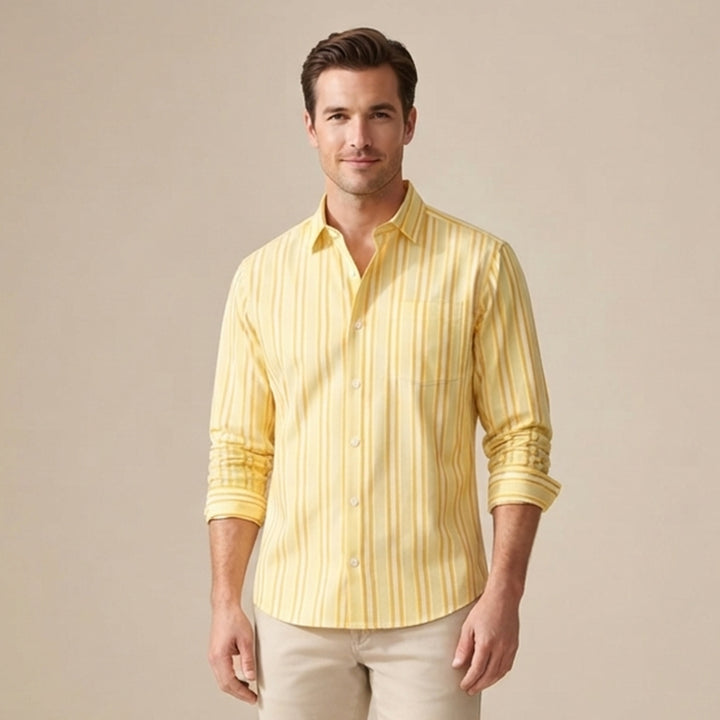 The Garda Men’s Slim Fit Striped Elegant Dress Shirt