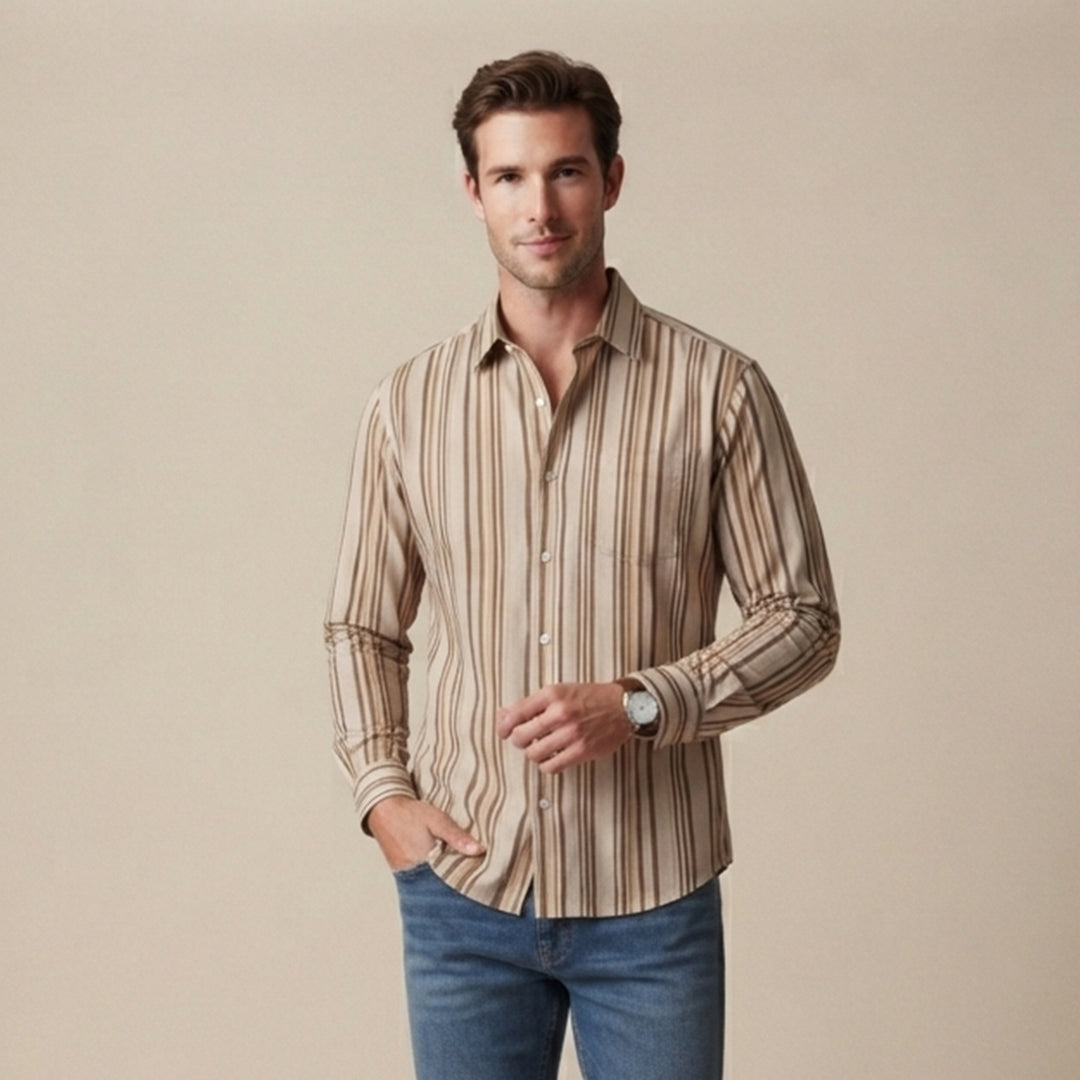 The Lecco Men’s Slim Fit Striped Business Dress Shirt