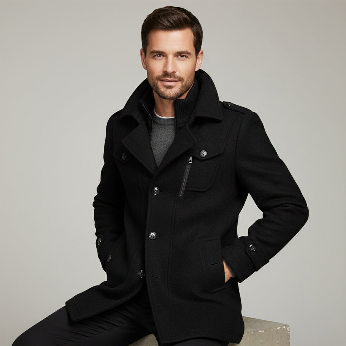 The Somerset Men's Elegant Winter Wool Blend Coat