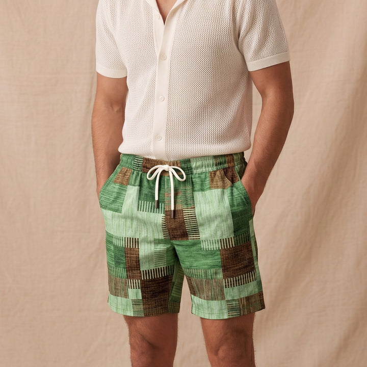 The Stratford Men’s Casual Drawstring Checked Summer Shorts
