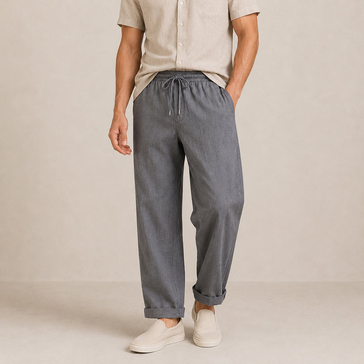The Maple Ridge Men’s Cotton Linen Wide Leg Pants