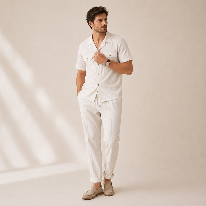 The Edgemont Men’s Casual Button Up Shirt & Pants Set
