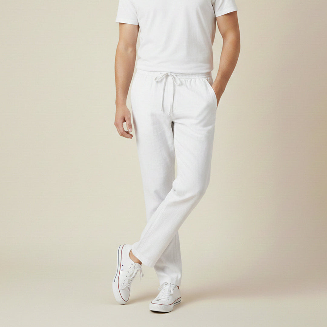 The Meadowgate Men’s Lightweight Breathable Drawstring  Cotton Linen Pants