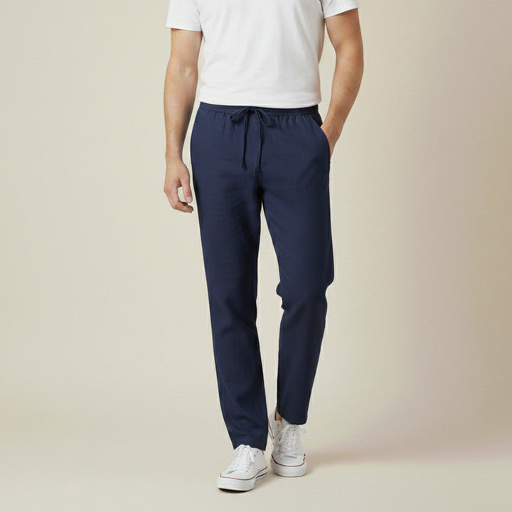 The Meadowgate Men’s Lightweight Breathable Drawstring  Cotton Linen Pants