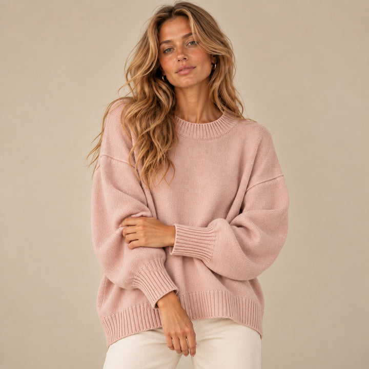 Women's Oversized Sweater with Asymmetrical Hem