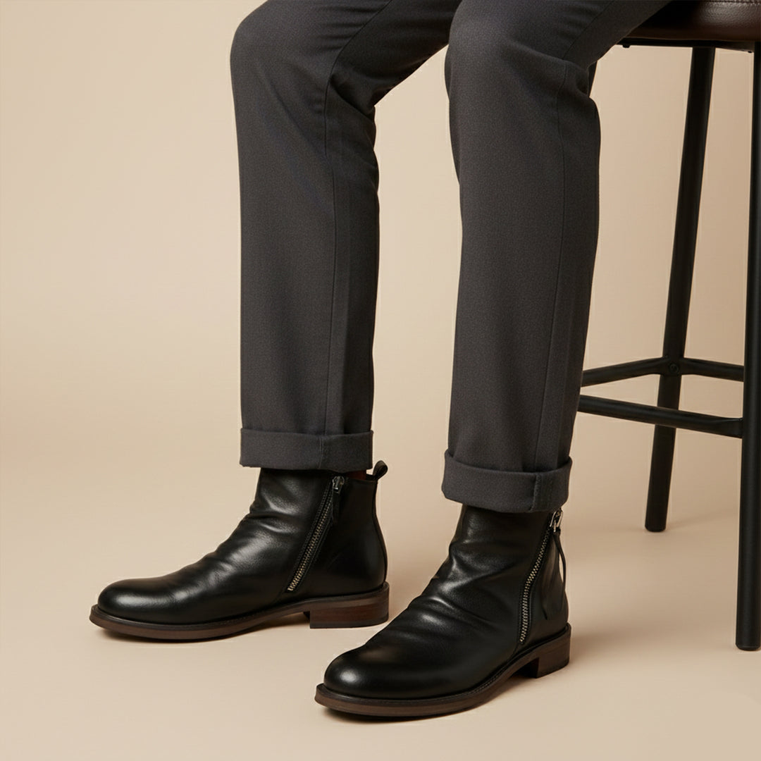 The Rue Honoré Men’s Faux Leather Boots - Luxury Shoes