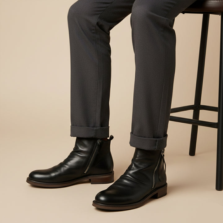The Rue Honoré Men’s Faux Leather Boots - Luxury Shoes