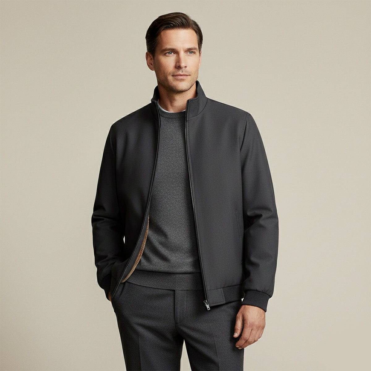 The Sleyever Men’s Elegant Warm Fleece Lining Jacket