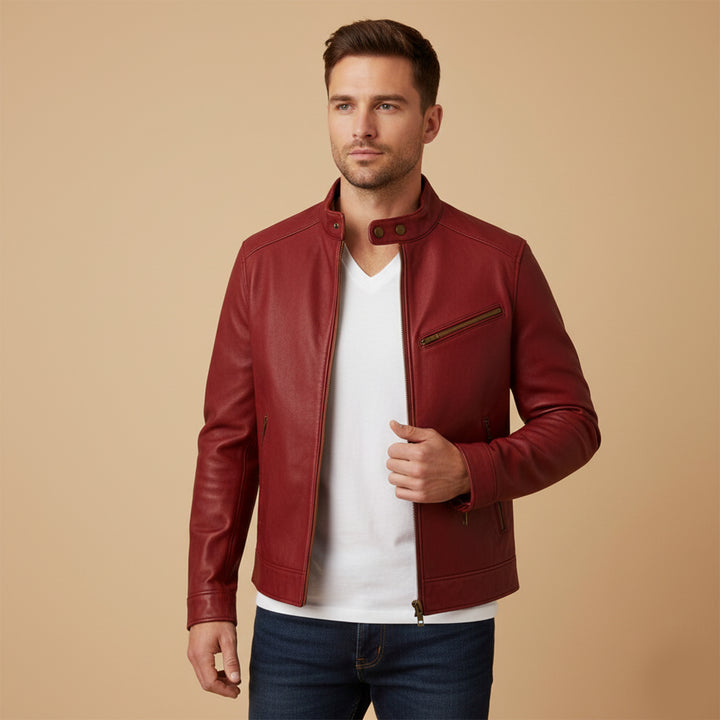 The Brooklyn Faux Leather Biker Jacket – Men’s Classic Motorcycle Style