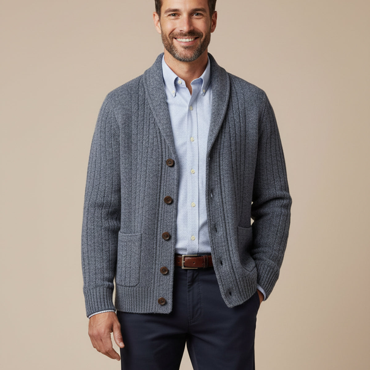 The Winchester 100% Cashmere Cardigan for Men