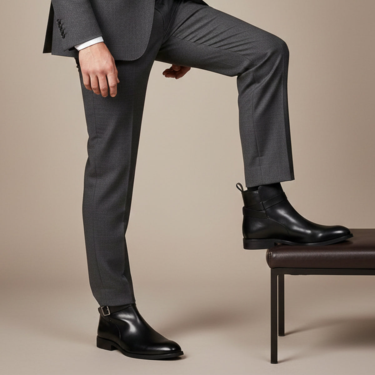 The Franciacorta Men’s Leather Ankle Boots with Side Zip & Non Slip Sole