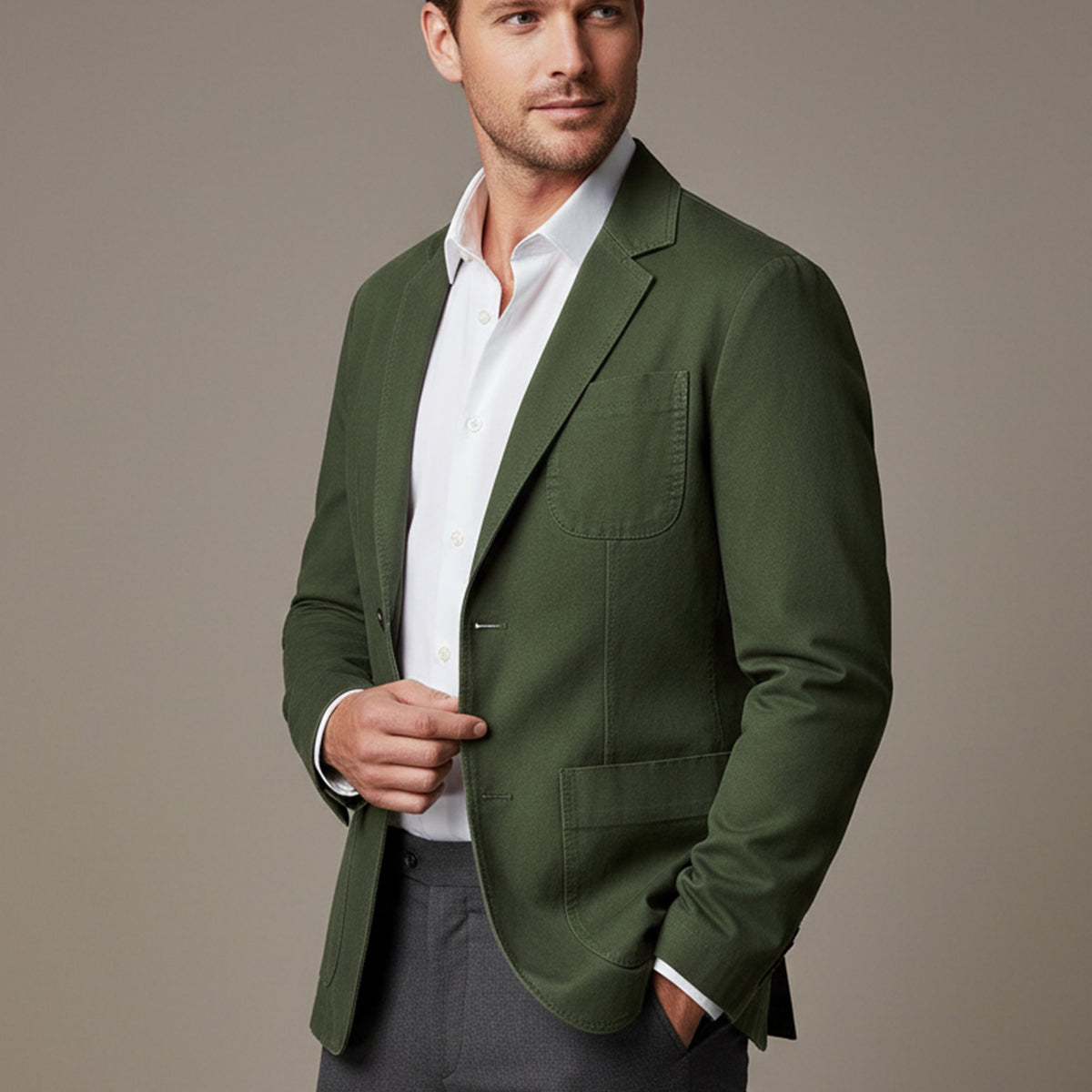 The Reykjavik Men’s Cotton Blazer Style Windbreaker with Pockets