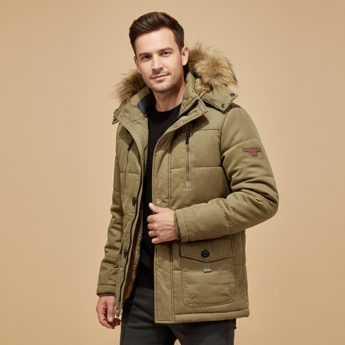 The Westminster Men's Warm Winter Parka Jacket with Fleece Lining