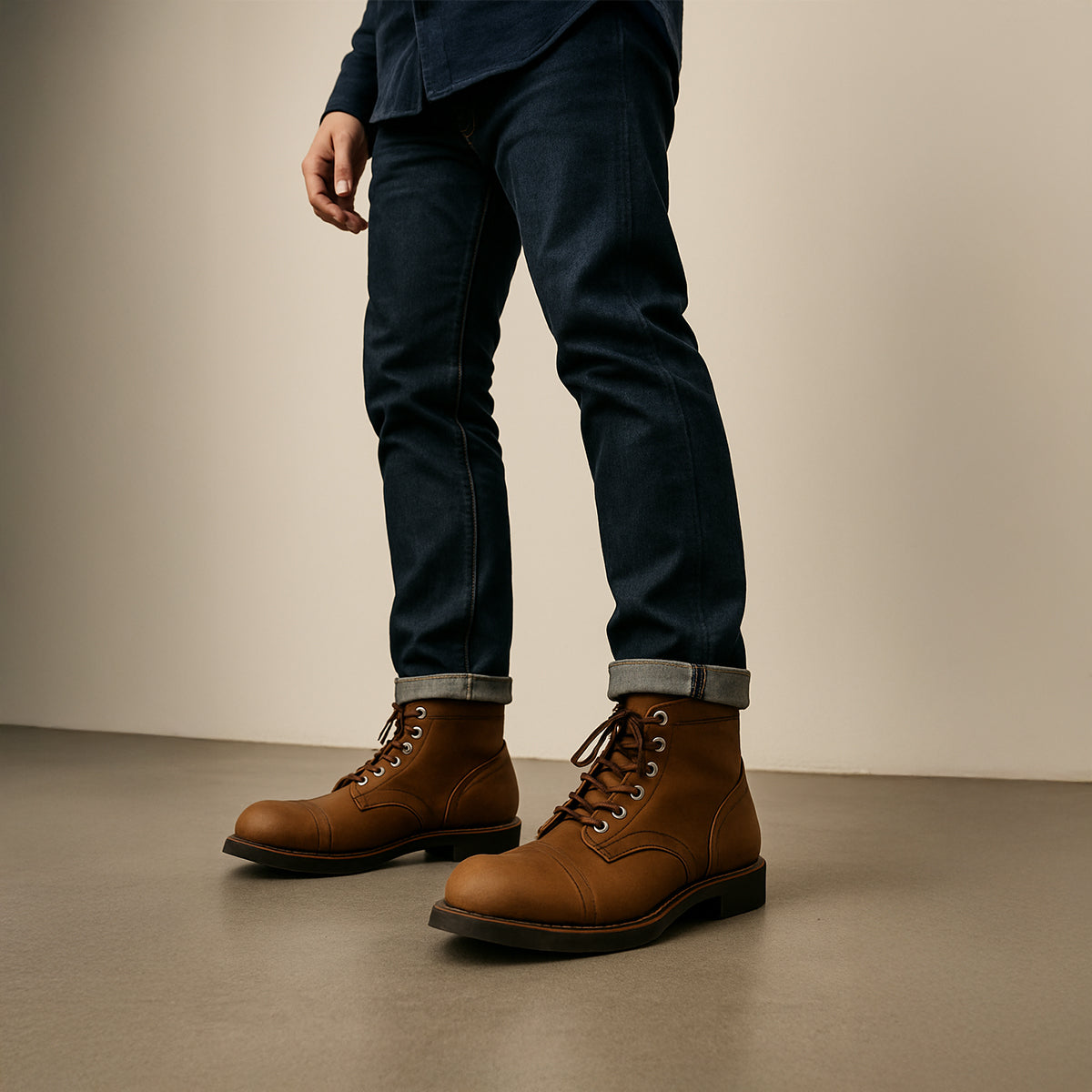 The Grayfield  Men’s Lace Up Combat Leather Boots