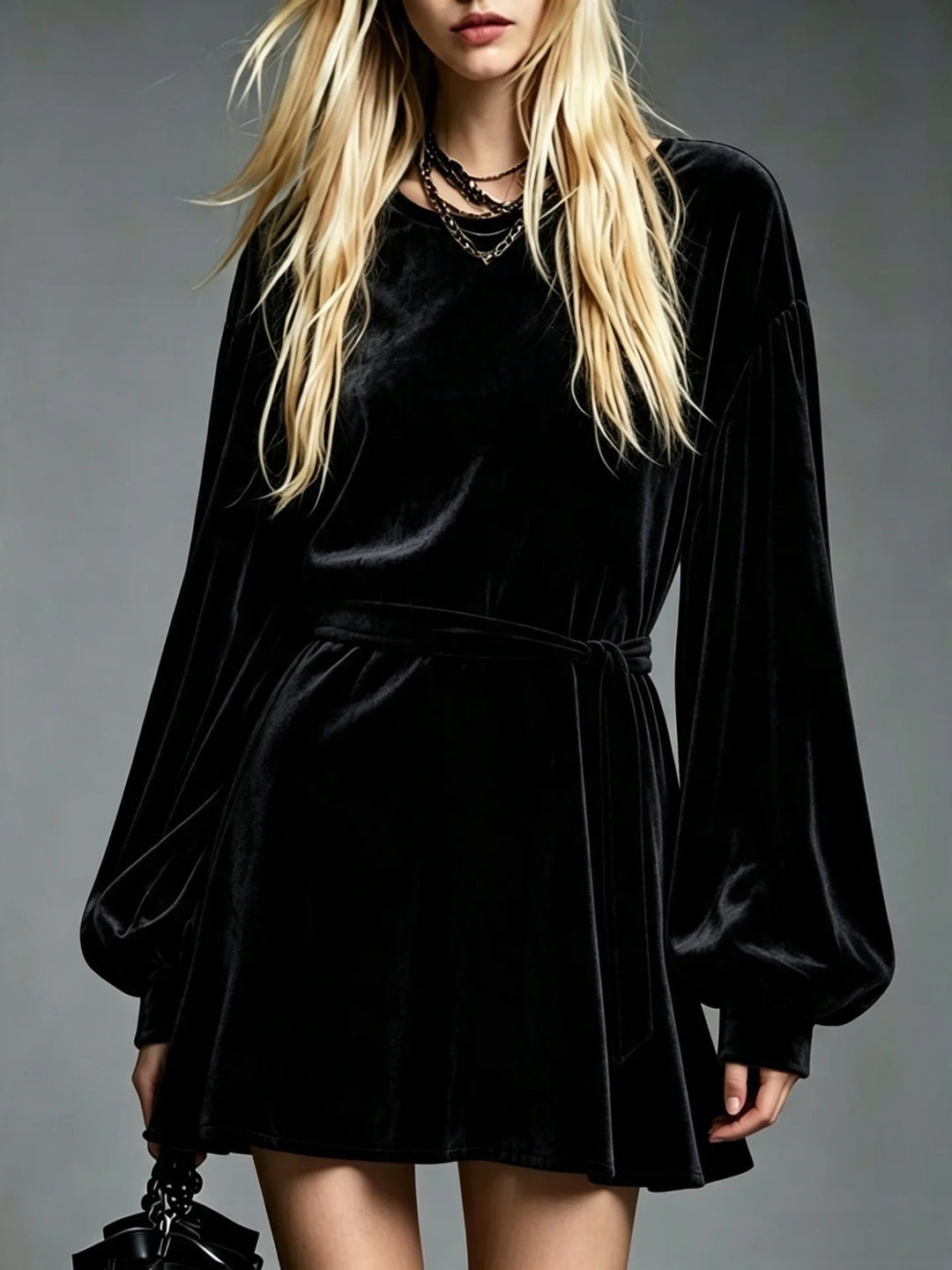 Women’s A Line Velvet Mini Dress