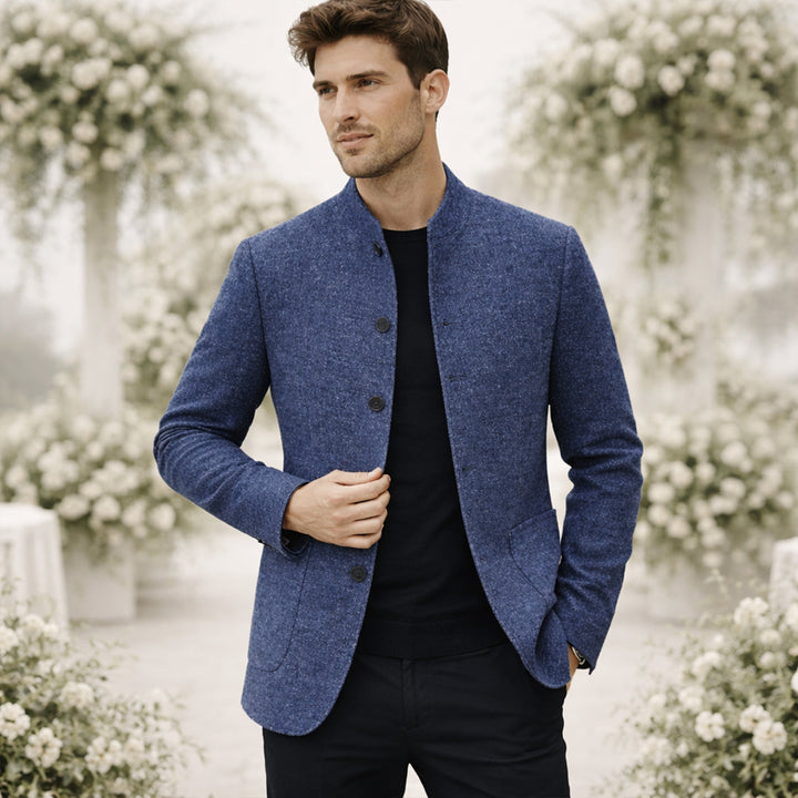The Alghero Men’s Warm Fleece Stand Collar - Wedding Guest - Blazer