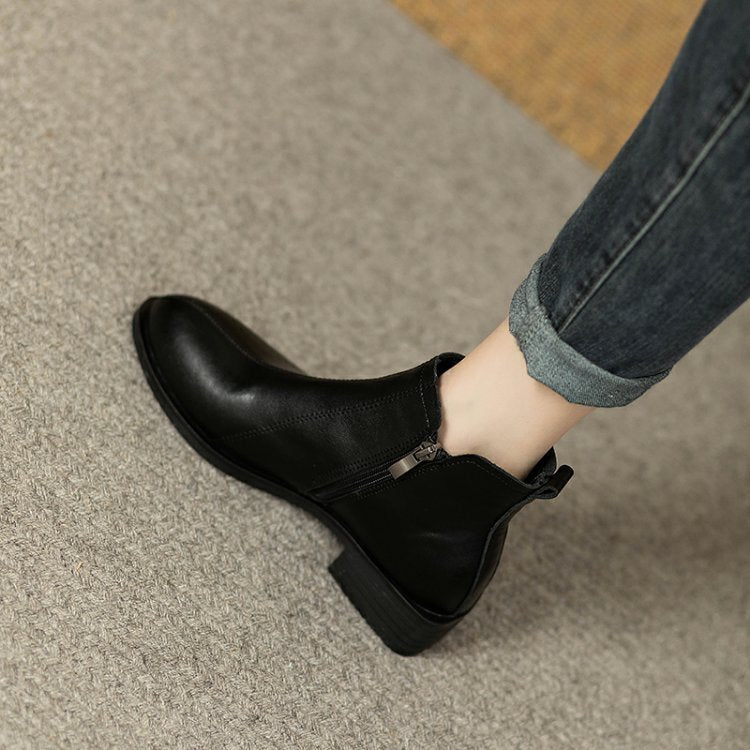 Stylish Ankle Boots with Zipper Closure